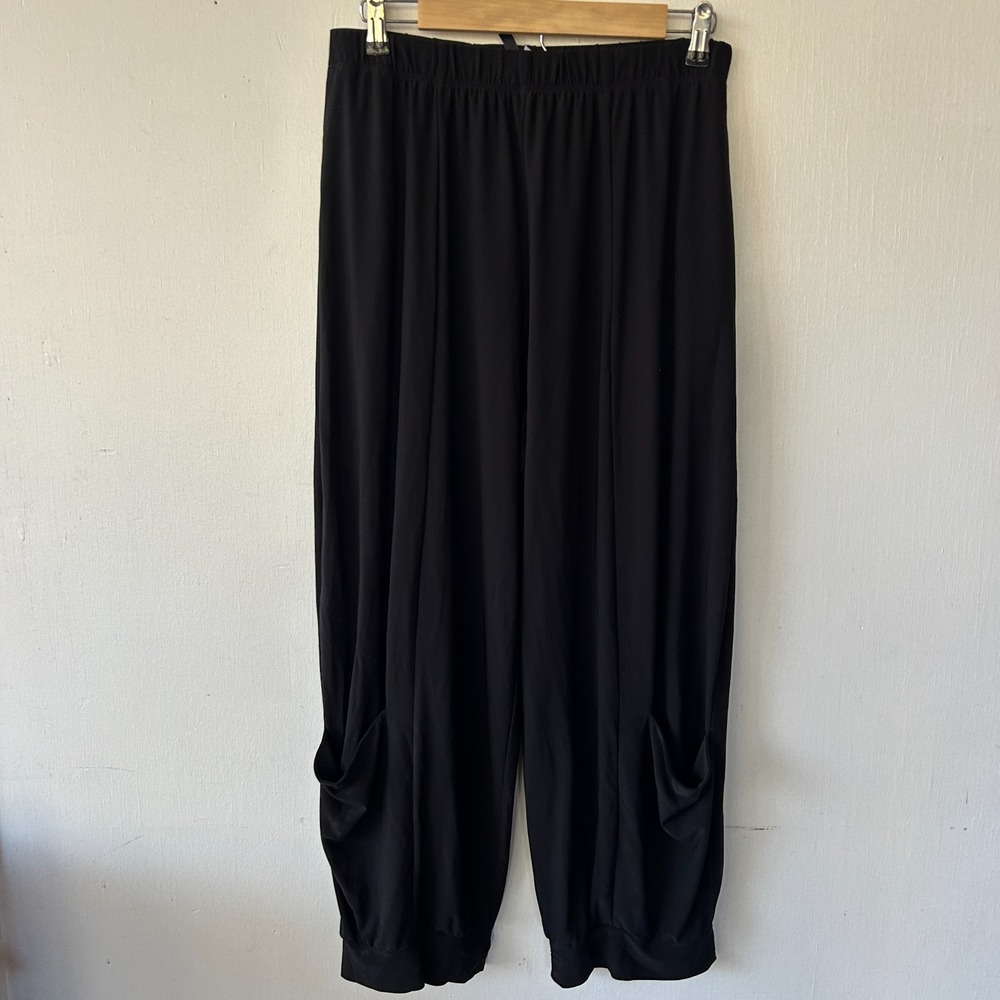 IC by Connie K Harem Ankle Pants Womens Medium Parachute Black Minimalist Indie
